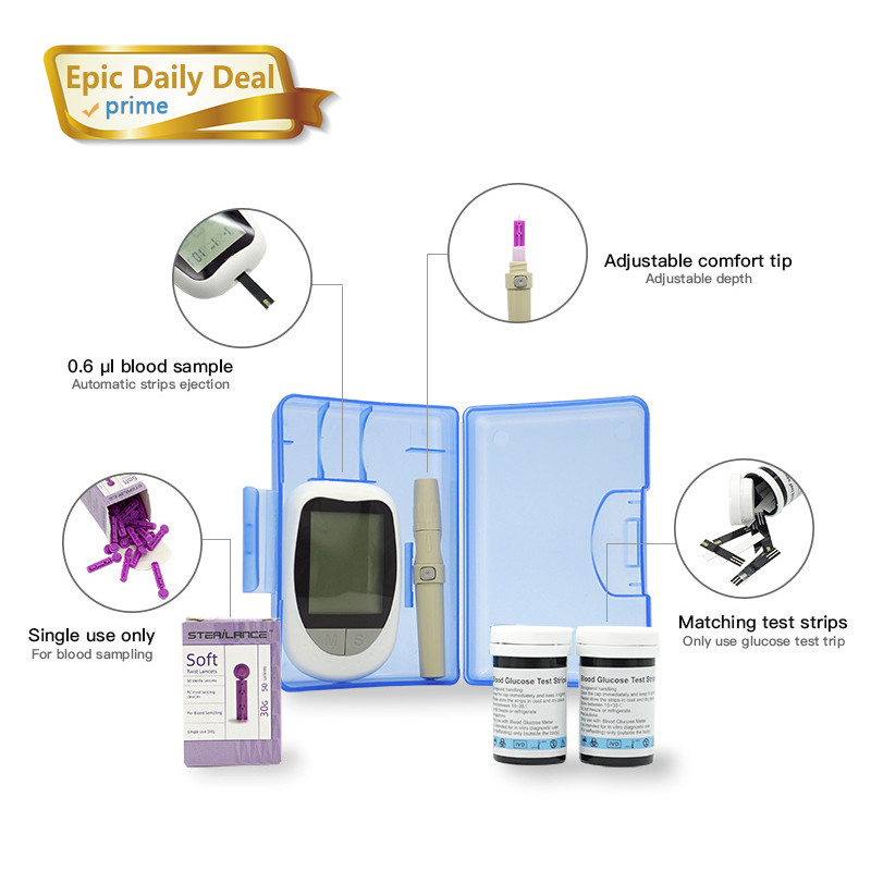 0.6μL Màn hình đường huyết tại nhà không đau cho bệnh nhân tiểu đường Bút dùng một lần với kim 28G