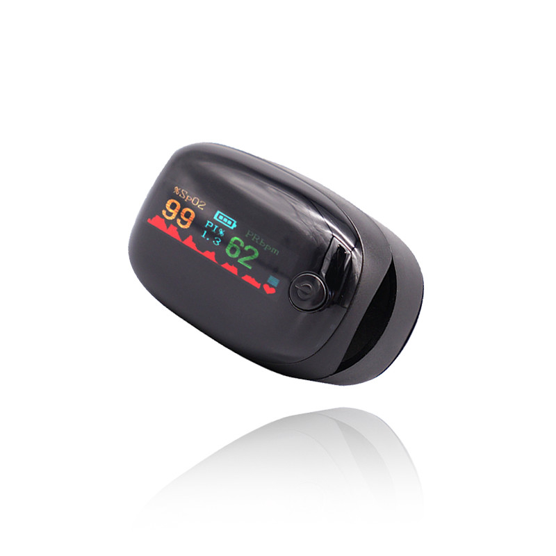 Máy đo oxy trong máu ngón tay ISO Máy đo oxy xung y tế tại nhà Bốn màu OLED 0,96 &quot;